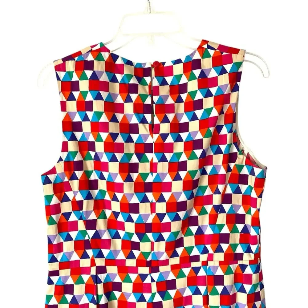 Kate Spade New York Abbey Colorful Geometric Print Dress Silk Blend size 12